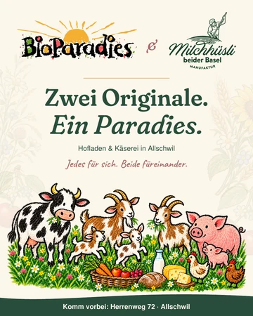 Cover unseres Flyers: Zwei Originale. Ein Paradies.